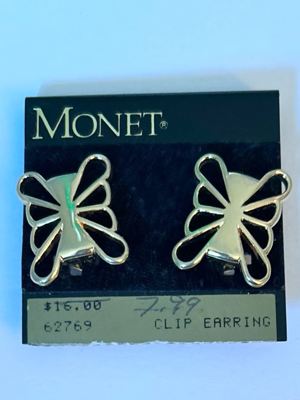 Monet Gold Tone Clip on Earrings
